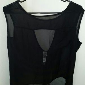 Black, sheer top