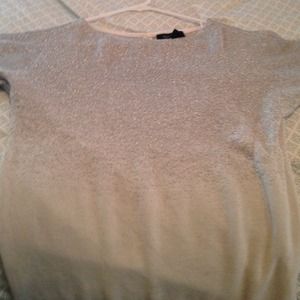 White House black market sweater silver and white