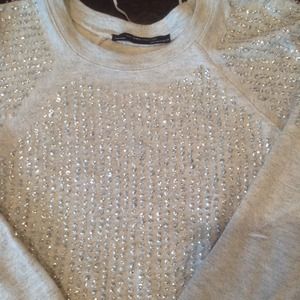 Sequin and beaded sweatshirt