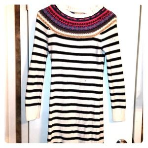 White striped sweater dress