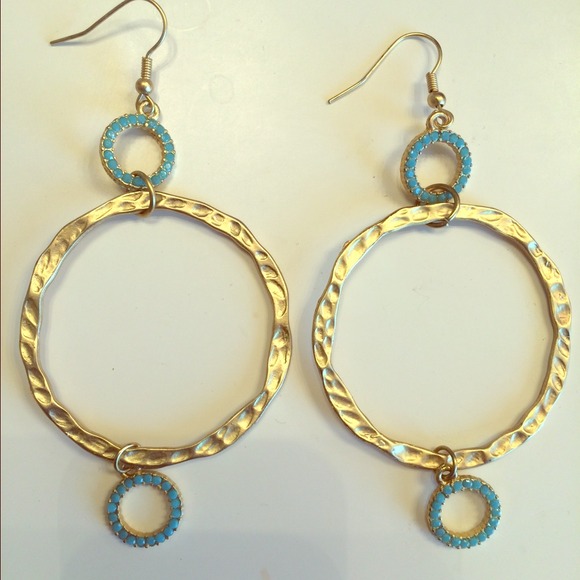 Gold and turquoise earrings
