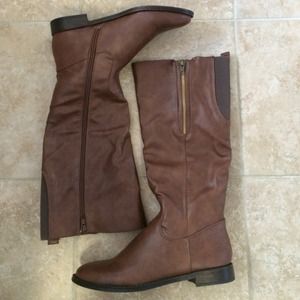 Pink & Pepper Medium Brown Zip It Riding Boots