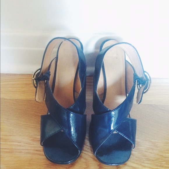 Platform heel sling back sandals