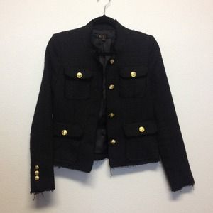 Tweed Black jacket with gold buttons