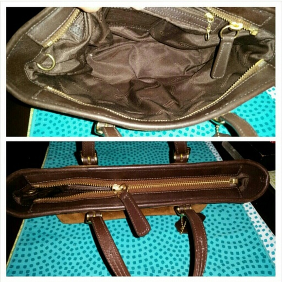 Classic Coach Suede and Leather Tote - Picture 2 of 4