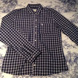 NWT Abercrombie Navy Plaid Flannel