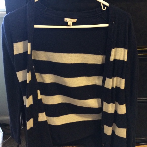 Navy and white stripped cardigan