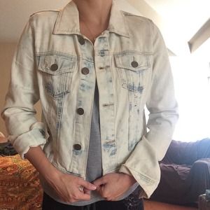 Freepeople acid wash denim jacket