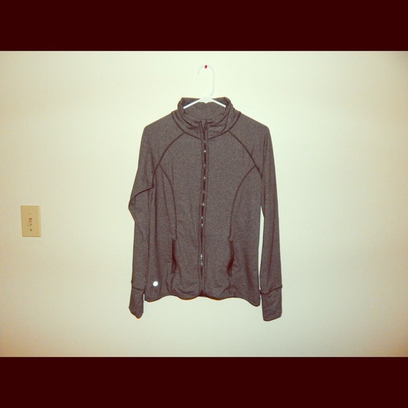 Best warm gray workout sweater.