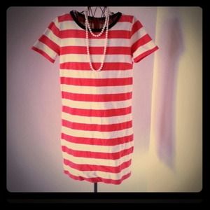 Orange and beige stripped dress
