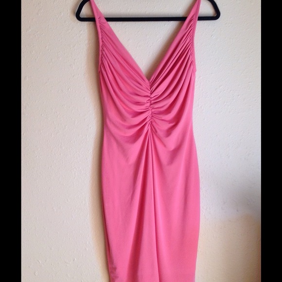 Shirred Double V Dress