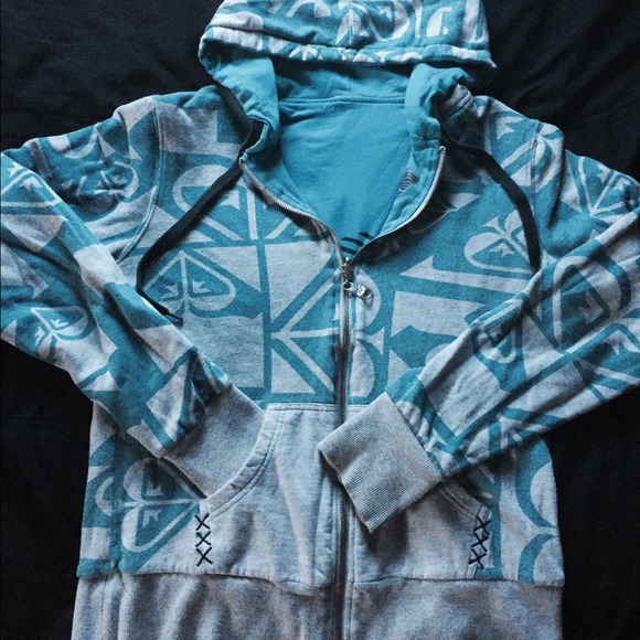 Reversible teal / turquoise Roxy hoodie
