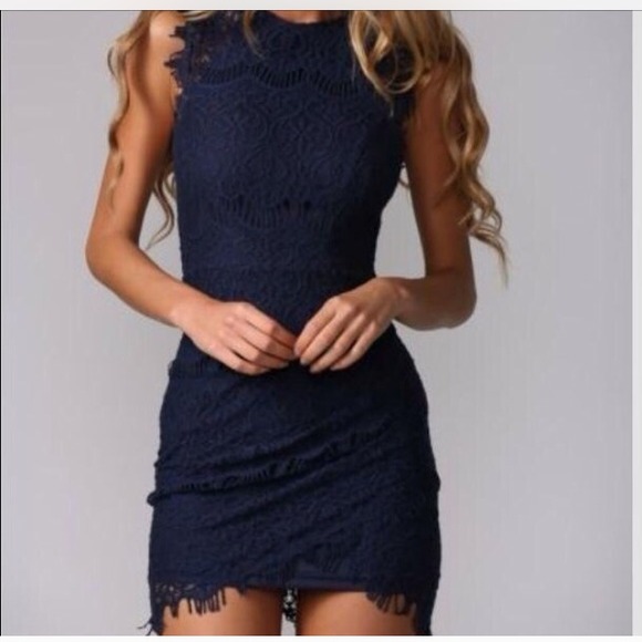 Blue lace dress