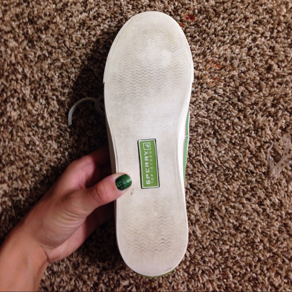 Green and pink sperry shoes - Picture 4 of 4