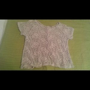 Lace overshirt crop