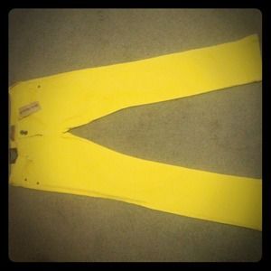 Yellow double button pants. Never been worn