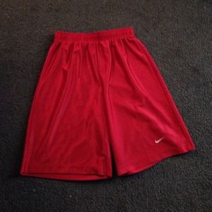 Red nike shorts