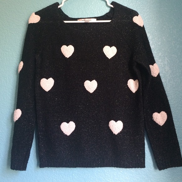 Lauren Conrad fuzzy heart sweater
