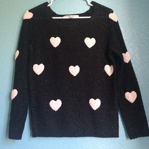 Lauren Conrad fuzzy heart sweater