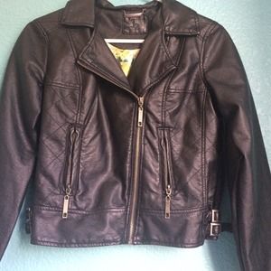 Faux black leather jacket