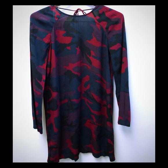 ZARA Camo Print Shift Dress Size S Multi-Colour