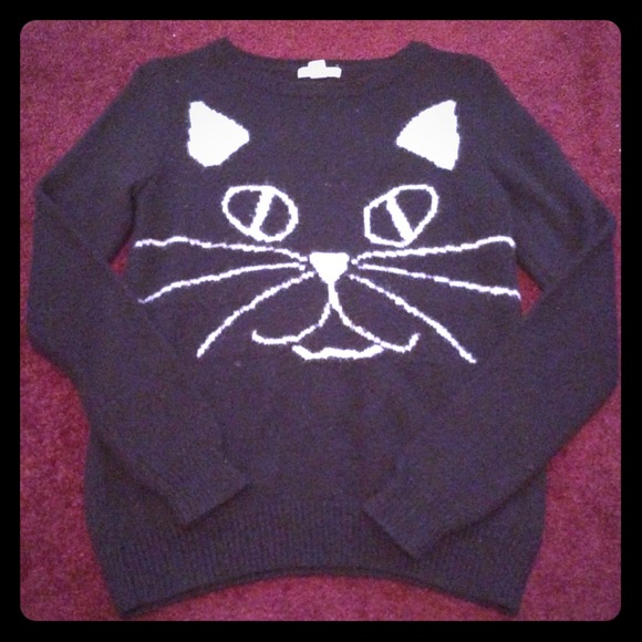 Forever 21  black cat sweater