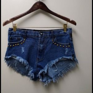 Teaspoon Denim Shorts Distressed D.Blue Size 4