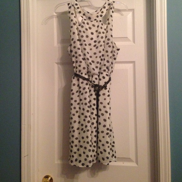 White Dress w/ Black Polka Dots