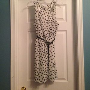 White Dress w/ Black Polka Dots