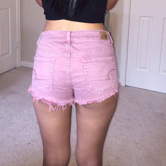 Distressed Bottom Jean Shorts