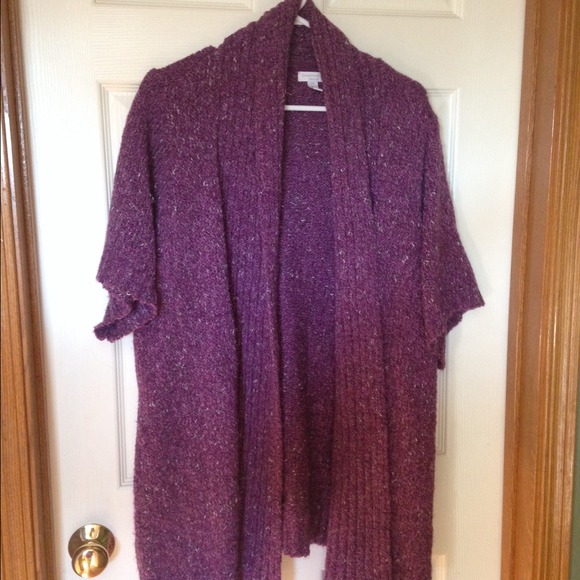 Plum colored cardigan sweater