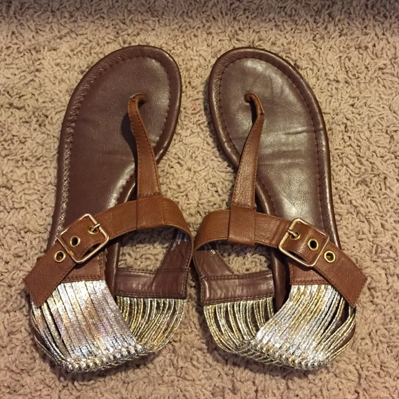 Tan & black sandals