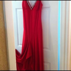 Formal red embellished gown