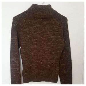 Brown sparkle turtleneck top