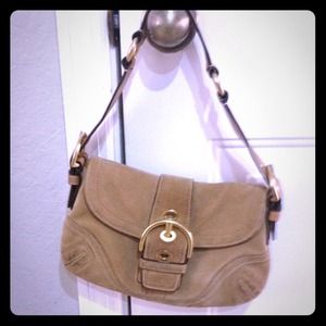 Coach Signature collection handbag suede