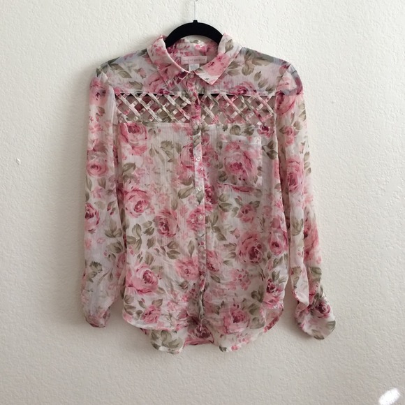 Sheer Floral Blouse