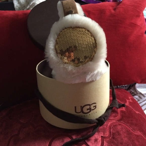 Ugg  Accessories - $ reduced ♥️ Ugg gold sequin earmuffs plush box