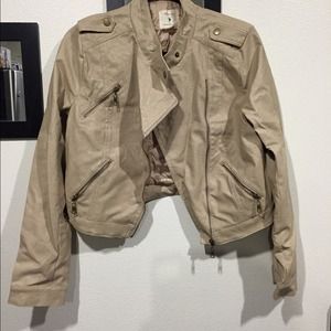 Beige Forever 21 Pleather Jacket