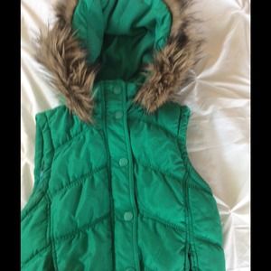 Green fur vest