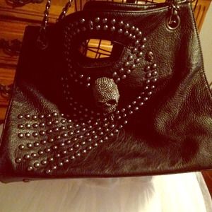 Gorgeous black skull purse