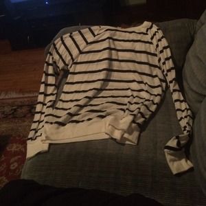 Black and white striped long sleeve shirt