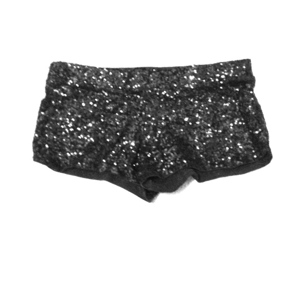 Black sequined sparkly shorts large