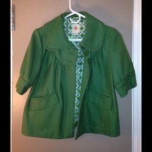 Tulle Green Short Sleeve Peacoat