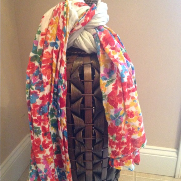 Floral bright scarf