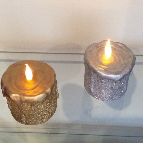 Set of 3 Glitter Battery Powered 'Candles' - Picture 2 of 3