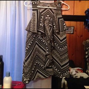 Crazy print black-and-white fancy top.