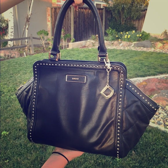 DKNY Stud Trapeze leather handbag