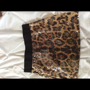 Leopard sparkly skirt