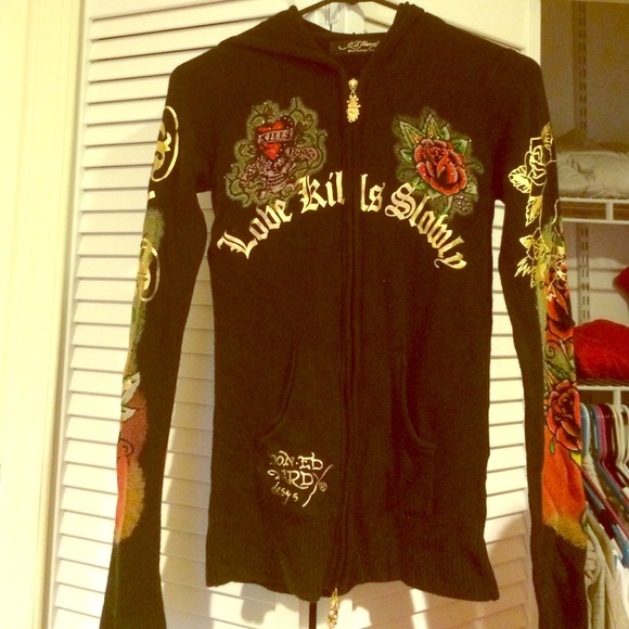 Ed Hardy Sweaters - Ed Hardy Zip up hoodie