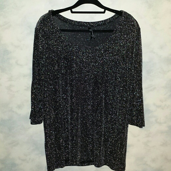 💲REDUCED PRICE💲PLUS SIZE SEVEN Black Sparkly Top